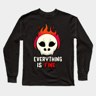 Burning Skull Long Sleeve T-Shirt